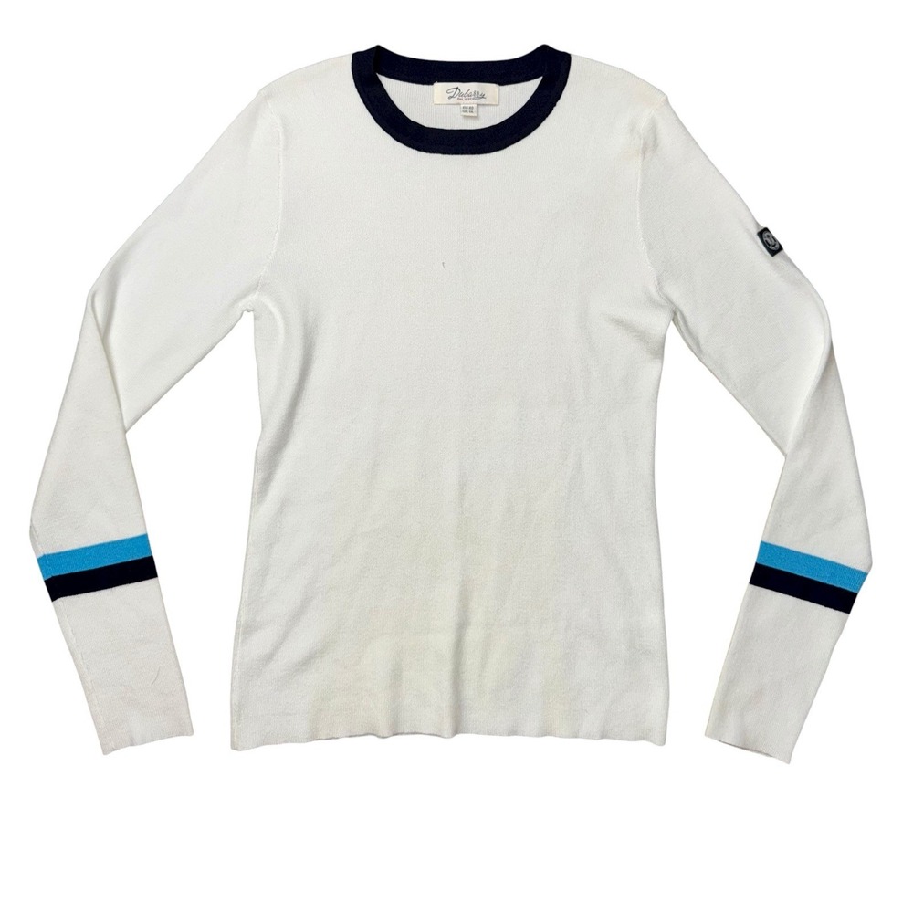 Dubarry of Ireland Tolka‎ Woman's Sweater - White /Blue Stripes Sz EU 40/UK 14